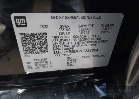 2022 Chevrolet Silverado 1500 Ltd 4Wd Short Bed Rst from USA, damaged, VIN 1GCUYEED6NZ233354